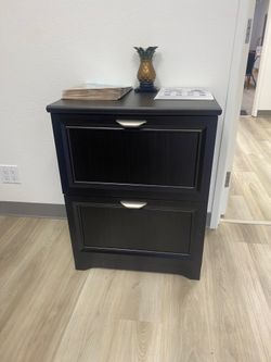 2 Drawer Black  Cabinet for Office or Home
