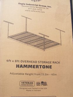 SafeRacks 4' X 8' OVERHEAD GARAGE STORAGE RACK, 120 Cubic Feet Storage, New In Box