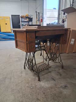 Antique singer sewing table