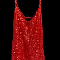 Metaphor Red Sequin Mini Dress Or Top