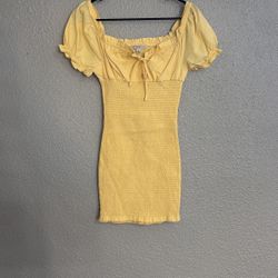 Yellow Ruched Dress