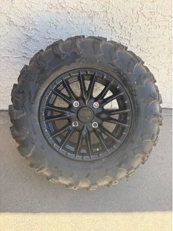 2024 Honda Talon Rear Tire and Wheel/New Maxxis MU9H 28x11x15