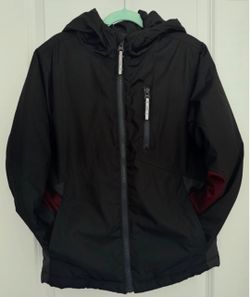Kids Black Hooded Zip-Up Jacket OLD NAVY size S(6-7y)