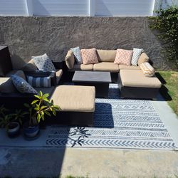 🔥 8 Piece Luxury All Weather Outdoor Patio Furniture Set Sectional Glass Table Storage Rug Cushions Yard Backyard Wicker Home

Overall Good Condition