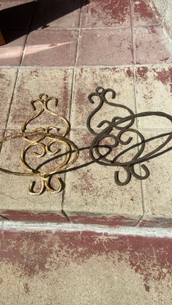 Vintage Twisted Iron Flower Pot Holders.