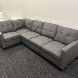 Open Box Dark Gray Sectional Sofa 5 Seats