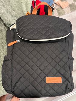 Kaiser Permanente Quilted Black backpack diaper bag