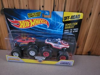 HotWheels Monster Jam  SPIDERMAN vs CAPTAIN AMERICA