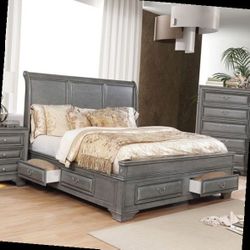 Queen Bed Frame  Dresser Mirror One Nightstand   Free Local Delivery   Check The Description