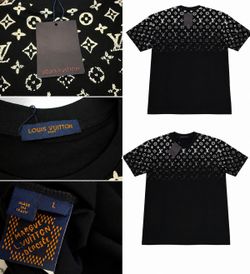 Louis Vuitton Style Black Monogram T-Shirt