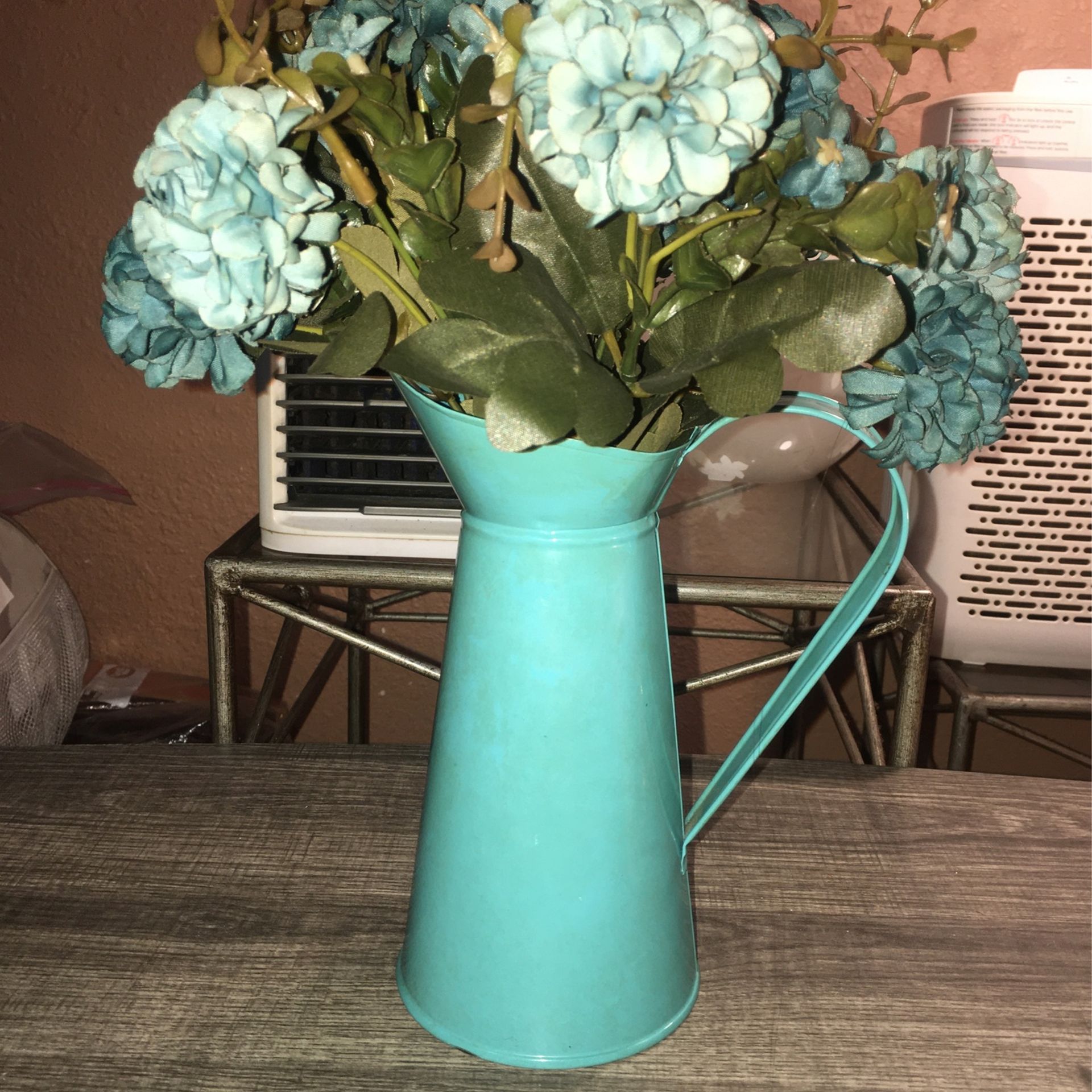 Beautiful Plastic Flowers With Pitcher Vase Excellent Condition $10 C My Deals Tyl
