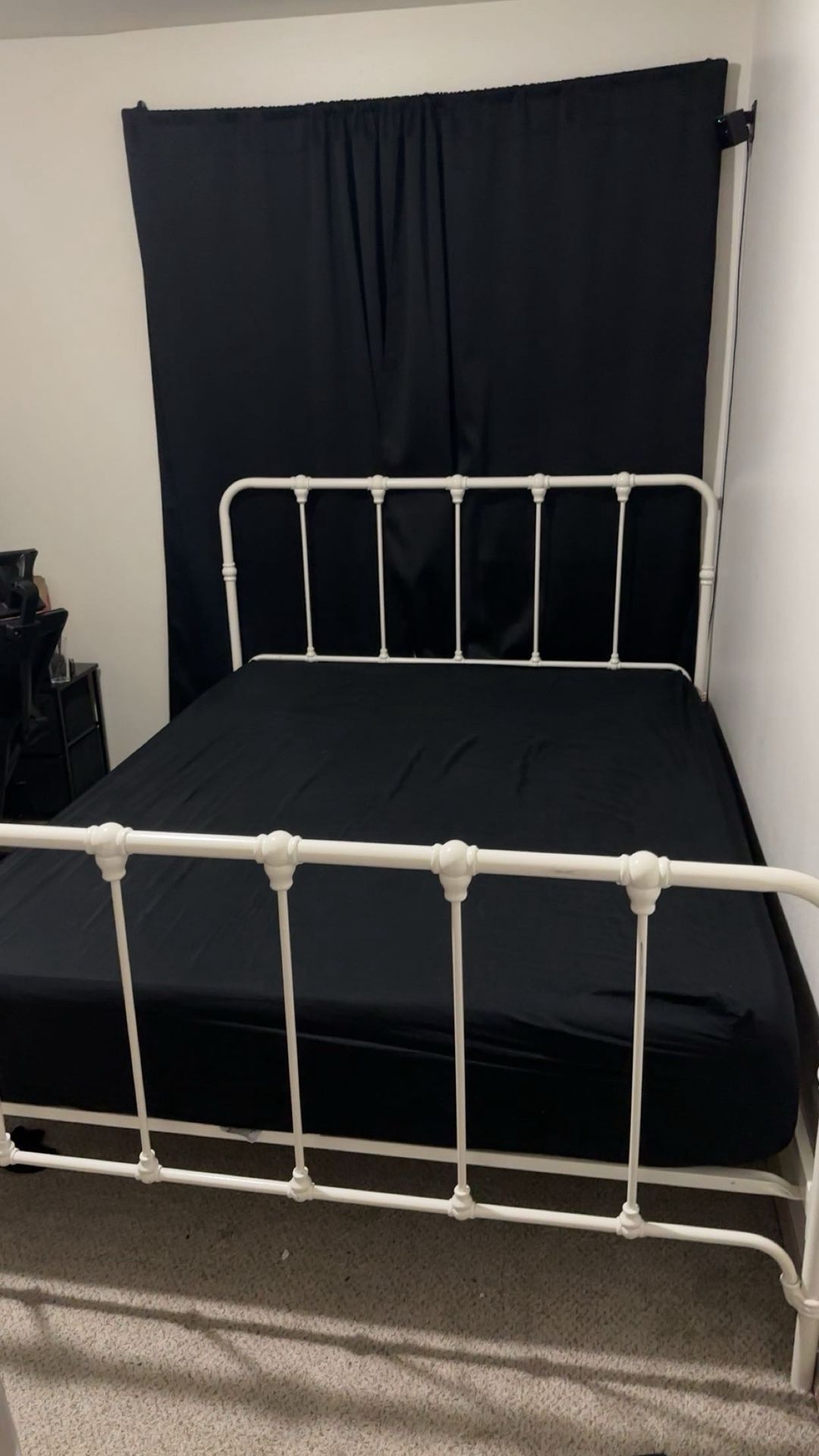 White Metal Queen Bed Frame