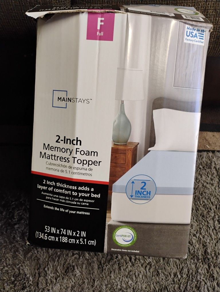 Mainstay Memory Foam Mattress Topper