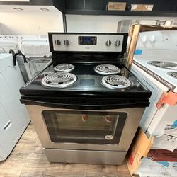 Whirlpool Black Stainless Steal Coil Top Electric Stove 