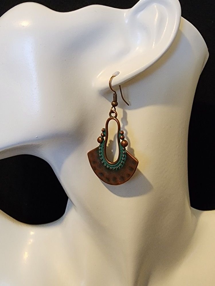 Turquoise And Copper Earrings