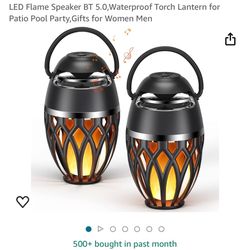 2 Pack Outdoor Bluetooth Speakers Torch Lantern