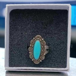 Vintage Carolyn Pollack Relios Turquoise and Sterling Silver Ring Size 10