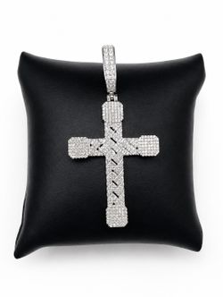 925 Sterling Silver 3.20CT Iced Out MOISSANITE Cross Men’s Pendant