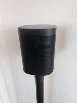 Pair of Sonos One SL with stands