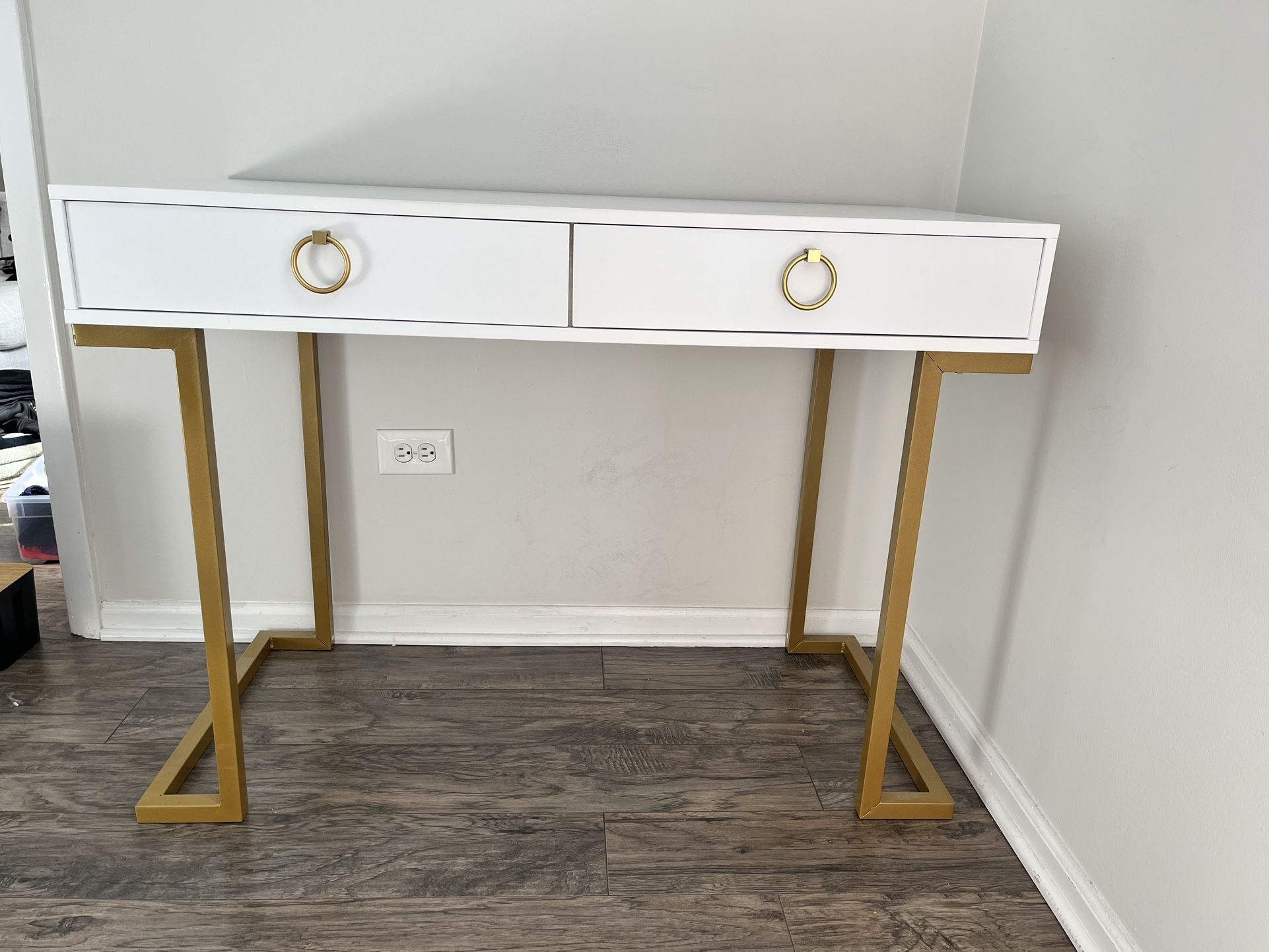 White Office Desk with Drawers