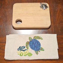 Decorative Cutting Board and Towel