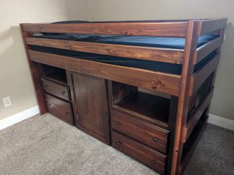 Twin loft bed and dresser combo