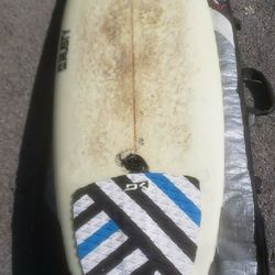 RUSTY 6' SURFBOARD  QUAD  FIN