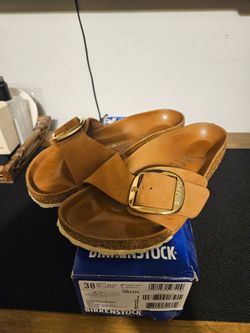 Birkenstock Madrid Big Buckle in Cognac