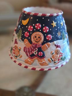 Vintage Laurie Korsgaden GINGERBREAD WaterColor Yankee Candle Jar Shade