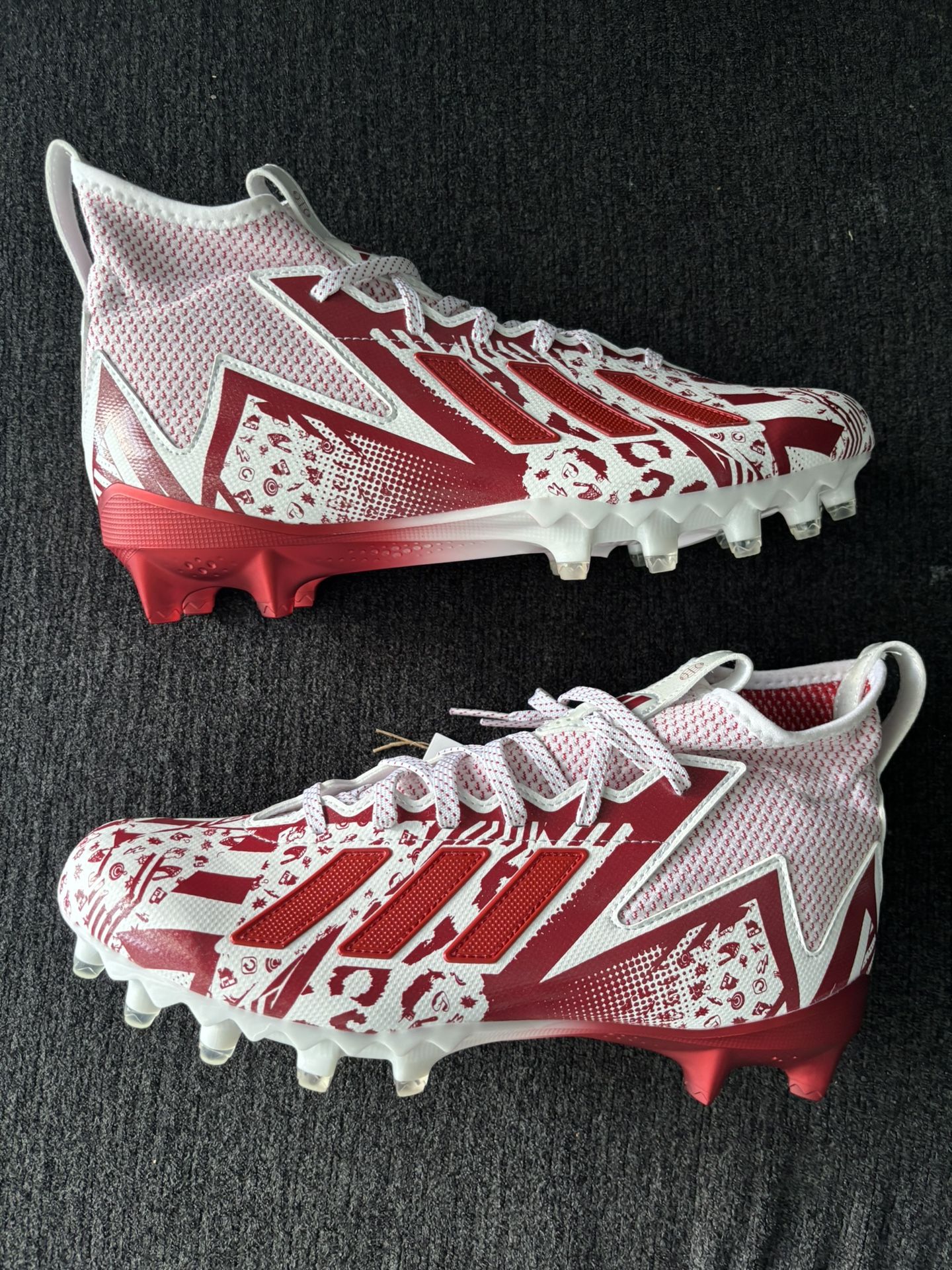 Adidas Freak 23 7V7 SMU White/Red Football Cleats Size