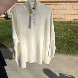 White Turtle Neck Loose Sweater 