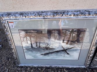 Three framed watercolor paintings