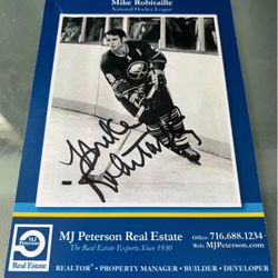 Buffalo Sabres Mike Robitaille Signed Poster Card 