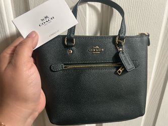 Coach mini handbag dark green