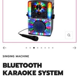 Sistema de karaoke con Bluetooth parte superior para carga de CDG, espectáculo de discoteca sonido y luces (negro)

