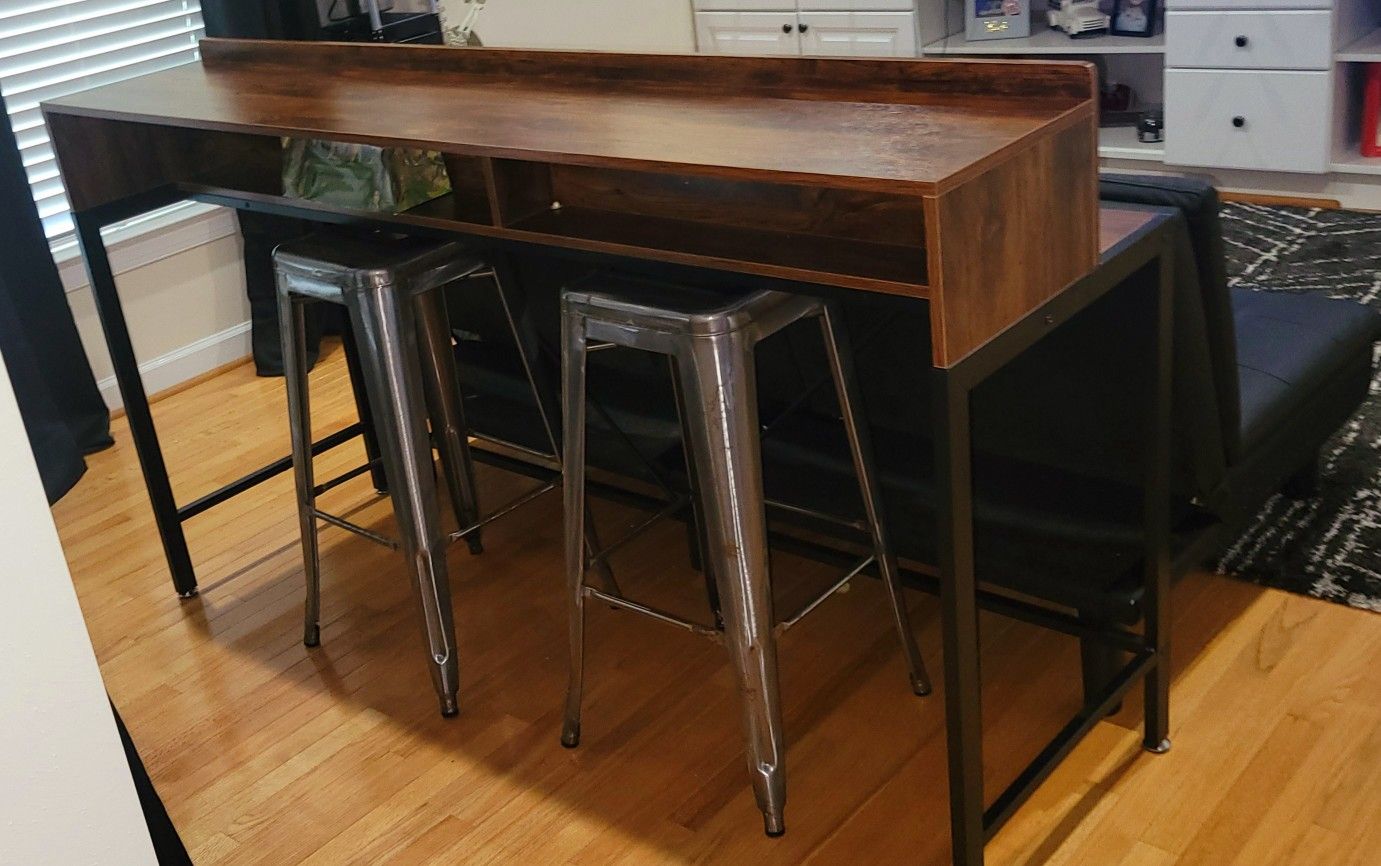 Rustic Brown Bar Table
