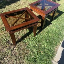 Two Wood Coffee Table Set