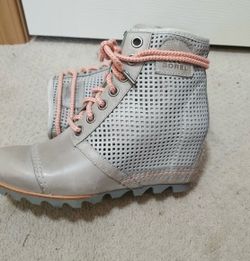 Sorel 1964 PDX Wedge Dove Gray Perforated Leather