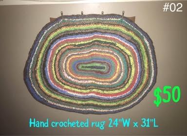 Multicolor Hand-Crocheted Area Rug #2