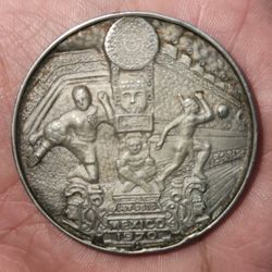 Silver 1970 FIFA Mexico World Cup Football Soccer Championship Coin