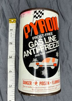 Vintage Pyroil Frost-Free Gas Line Anti-Freeze Fuel Conditioner Can