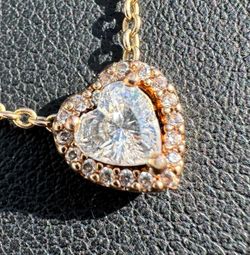 .925 sterling silver Pandora Timeless Sparkling Cubic Zirconia Heart Collier Necklace rose gold plated 20.5” 1.40mm