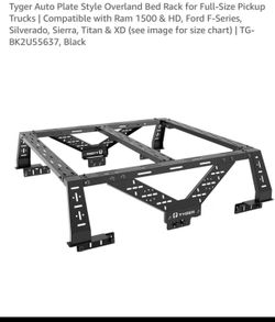 Tyger Auto Plate Style Overland Bed Rack for Full-Size Pickup Trucks | Compatible with Ram 1500 & HD