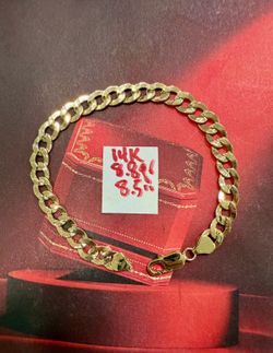 14K Yellow Gold Bracelet For Wedding 8.8Gr 8.5 Inches Long