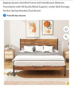New, open box. Bigleap Queen Size Bed Frame with Headboard, Mattress Foundation with All Sturdy Metal Support, Under Bed Storage, No Box Spring Needed
