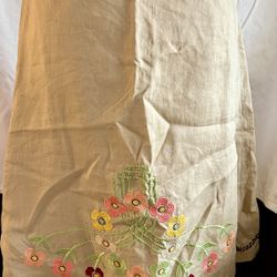 Embroidered Loft Linen Skirt