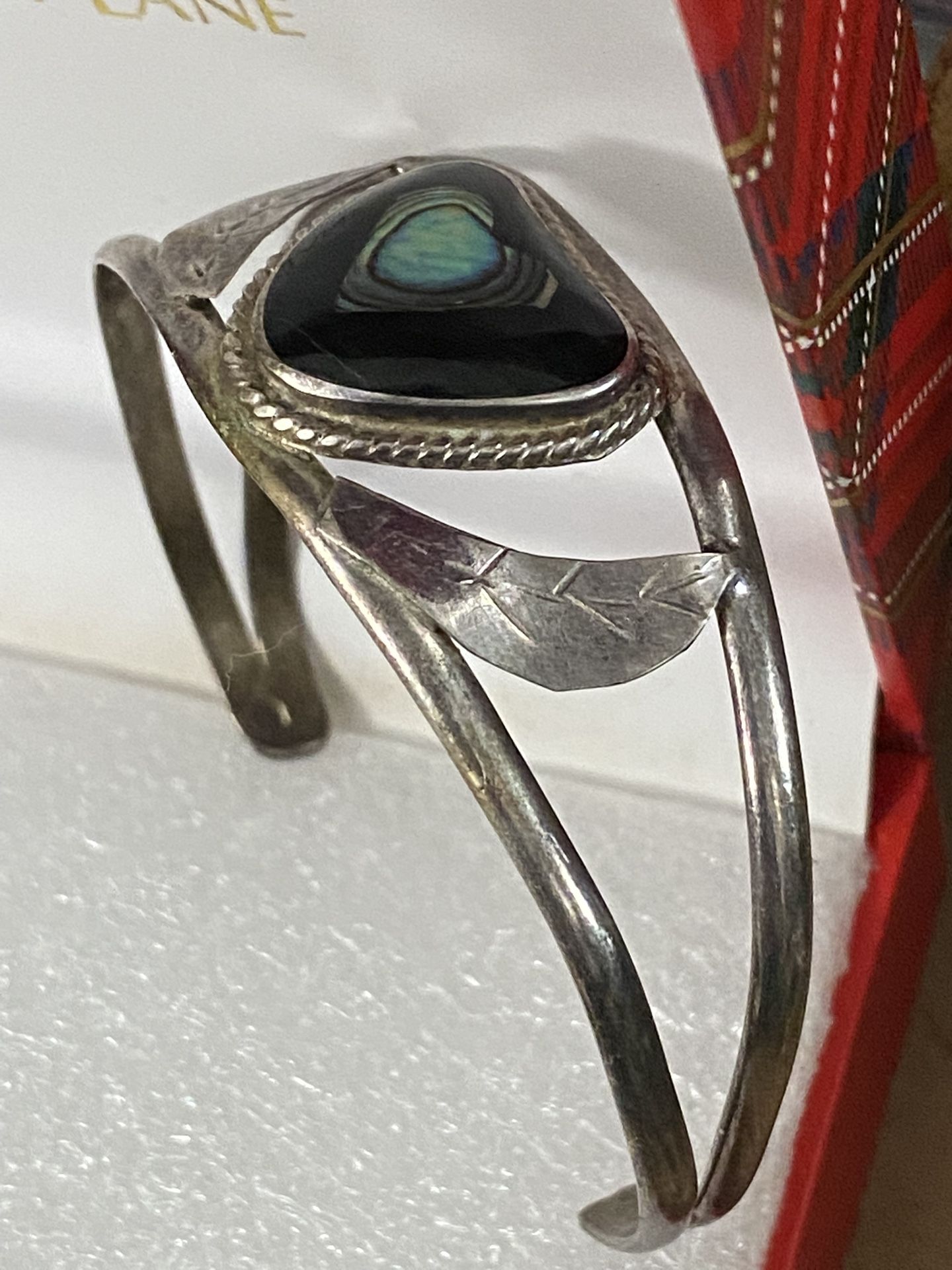 Pulsera Plata Caña Piedra Joyería Antigua