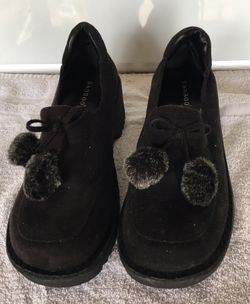 Bamboo black wedge oxfords sz 8.5 - New