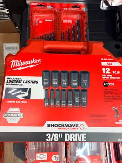 Milwaukee 3/8 in. Drive Deep Well 6 Point Impact Socket Set