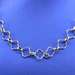925 Silver 16” Quatrafoil Style Necklace 11.90g 183962/2
